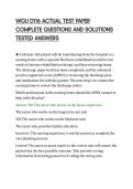 WGU D116 ACTUAL TEST PAPER&NewLine;COMPLETE QUESTIONS AND SOLUTIONS&NewLine;TESTED ANSWERS