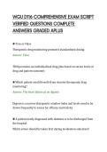 WGU D116 COMPREHENSIVE EXAM SCRIPT&NewLine;VERIFIED QUESTIONS COMPLETE&NewLine;ANSWERS GRADED APLUS