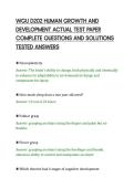 WGU D202 HUMAN GROWTH AND&NewLine;DEVELOPMENT ACTUAL TEST PAPER&NewLine;COMPLETE QUESTIONS AND SOLUTIONS&NewLine;TESTED ANSWERS