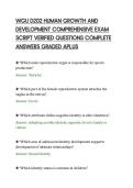 WGU D202 HUMAN GROWTH AND&NewLine;DEVELOPMENT COMPREHENSIVE EXAM&NewLine;SCRIPT VERIFIED QUESTIONS COMPLETE&NewLine;ANSWERS GRADED APLUS