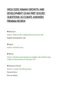 WGU D202 HUMAN GROWTH AND&NewLine;DEVELOPMENT EXAM PREP SOLVED&NewLine;QUESTIONS ACCURATE ANSWERS&NewLine;PREMIUM REVIEW