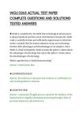 WGU D265 ACTUAL TEST PAPER&NewLine;COMPLETE QUESTIONS AND SOLUTIONS&NewLine;TESTED ANSWERS