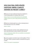 WGU D265 FINAL PAPER UPDATED&NewLine;QUESTIONS VERIFIED COMPLETE&NewLine;ANSWERS 100 PERCENT CORRECT