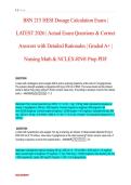 BSN 215 HESI Dosage Calculation Exam &vert; LATEST 2026 &vert; Actual Exam Questions & Correct Answers with Detailed Rationales &vert; Graded A &vert; Nursing Math & NCLEX-RN&reg; Prep PDF&NewLine;&NewLine;