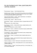 PN 1005 PHARMACOLOGY FINAL QUESTIONS WITH VERIFIED ANSWERS