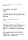 PN 1005 PHARMACOLOGY MIDTERM VERIFIED STUDY GUIDE