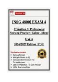 NSG4800&sol;NSG 4800 Exam 4 &vert; Transition to Professional Nursing Practice &vert; Galen College &vert; Q & A &vert; 2026&sol;2027 Edition &lpar;PDF&rpar;