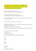 CMN548 UNIT 1 &ndash; PSYCHIATRIC HISTORY AND PSYCHIATRIC ASSESSMENT QUESTIONS AND ANSWERS &vert; Latest 2026 Exam Prep &vert; Verified Study Guide &vert; PMHNP Nursing &vert; Grade A&plus;