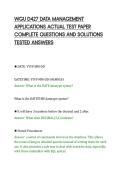 WGU D427 DATA MANAGEMENT&NewLine;APPLICATIONS ACTUAL TEST PAPER&NewLine;COMPLETE QUESTIONS AND SOLUTIONS&NewLine;TESTED ANSWERS