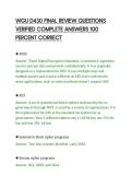 WGU D430 FINAL REVIEW QUESTIONS&NewLine;VERIFIED COMPLETE ANSWERS 100&NewLine;PERCENT CORRECT&NewLine;