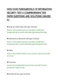 WGU D430 FUNDAMENTALS OF INFORMATION&NewLine;SECURITY TEST 6 COMPREHENSIVE TEST&NewLine;PAPER QUESTIONS AND SOLUTIONS GRADED&NewLine;A&plus;&NewLine;
