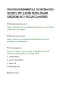 WGU D430 FUNDAMENTALS OF INFORMATION&NewLine;SECURITY TEST 6 EXAM REVIEW SOLVED&NewLine;QUESTIONS WITH ACCURATE ANSWERS