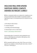 WGU D450 FINAL PAPER UPDATED&NewLine;QUESTIONS VERIFIED COMPLETE&NewLine;ANSWERS 100 PERCENT CORRECT