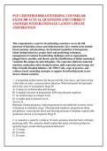PCE CERTIFIED BREASTFEEDING COUNSELOR &NewLine;EXAM 300 ACTUAL QUESTIONS AND CORRECT &NewLine;ANSWERS WITH RATIONALE LATEST UPDATE &NewLine;ASSURED PASS