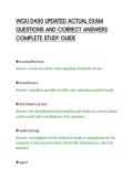 WGU D450 UPDATED ACTUAL EXAM&NewLine;QUESTIONS AND CORRECT ANSWERS&NewLine;COMPLETE STUDY GUIDE&NewLine;