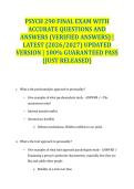 PSYCH 290 FINAL EXAM WITH ACCURATE QUESTIONS AND ANSWERS &lpar;VERIFIED ANSWERS&rpar; &vert; LATEST &lpar;2026&sol;2027&rpar; UPDATED VERSION &vert; 100&percnt; GUARANTEED PASS &lbrace;JUST RELEASED&rcub;