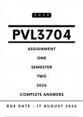 PVL3704 Assignment 1 Answers - Semester 2 &comma; 2026 &vert; Due Date 17 August 2026
