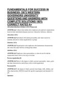 FUNDAMENTALS FOR SUCCESS IN BUSINESS- D072 WESTERN GOVERNORS UNIVERSITY QUESTIONS AND ANSWERS WITH COMPLETE SOLUTIONS 100&percnt; CORRECT RATED A&plus; 