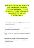 NUR 505-Exam 2 WITH ACCURATE QUESTIONS AND ANSWERS &lpar;VERIFIED ANSWERS&rpar; &vert; LATEST &lpar;2026&sol;2027&rpar; UPDATED VERSION &vert; 100&percnt; GUARANTEED PASS &lbrace;JUST RELEASED&rcub;