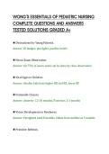 WONG'S ESSENTIALS OF PEDIATRIC NURSING&NewLine;COMPLETE QUESTIONS AND ANSWERS&NewLine;TESTED SOLUTIONS GRADED A&plus;