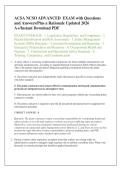 ACSA NCSO ADVANCED  EXAM with Questions &NewLine;and Answers&sol;Plus a Rationale Updated 2026 &NewLine;A&plus;&sol;Instant Download PDF
