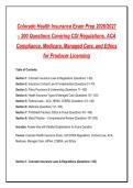 Colorado Health Insurance Exam Prep 2026&sol;2027&NewLine;&ndash; 200 Questions Covering CDI Regulations&comma; ACA&NewLine;Compliance&comma; Medicare&comma; Managed Care&comma; and Ethics&NewLine;for Producer Licensing