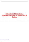 Test Bank for Primary Care&colon; A Collaborative Practice&comma; 7th Edition &vert; Terry M&period; Buttaro &vert; Complete Chapters &vert; Practice Questions & Answers