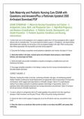 Safe Maternity and Pediatric Nursing Care EXAM with &NewLine;Questions and Answers&sol;Plus a Rationale Updated 2026 &NewLine;A&plus;&sol;Instant Download PDF 
