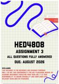 HED4808 Assignment 3 Memo &vert; Due August 2026