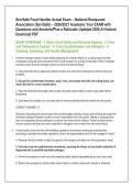 ServSafe Food Handler Actual Exam &ndash; National Restaurant &NewLine;Association &lpar;ServSafe&rpar; &ndash; 2026&sol;2027 Academic Year EXAM with &NewLine;Questions and Answers&sol;Plus a Rationale Updated 2026 A&plus;&sol;Instant &NewLine;Download PDF 