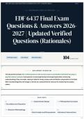 EDF 6437 Final Exam Questions & Answers 2026&sol;2027 &vert; Updated Verified Questions &lpar;Rationales&rpar;