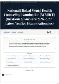 National Clinical Mental Health Counseling Examination &lpar;NCMHCE&rpar; Questions & Answers 2026&sol;2027 &vert; Latest Verified Exam &lpar;Rationales&rpar;