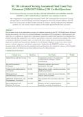 NU 518 Advanced Nursing Assessment Final Exam 2026-2027 QUESTIONS AND ANSWERS ALREADY&NewLine;GRADED A&plus;&period; 100&percnt; Verified Solutions &vert; Updated Per Latest Guidelines &vert; Graded A&plus;