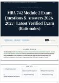 MBA 742 Module 2 Exam Questions & Answers 2026-2027 &vert; Latest Verified Exam &lpar;Rationales&rpar;