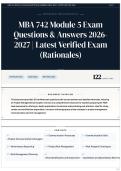 MBA 742 Module 5 Exam Questions & Answers 2026-2027 &vert; Latest Verified Exam &lpar;Rationales&rpar;