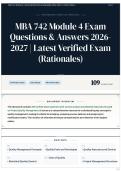MBA 742 Module 4 Exam Questions & Answers 2026-2027 &vert; Latest Verified Exam &lpar;Rationales&rpar;