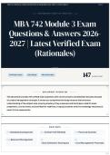 MBA 742 Module 3 Exam Questions & Answers 2026-2027 &vert; Latest Verified Exam &lpar;Rationales&rpar;