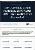 MBA 742 Module 6 Exam Questions & Answers 2026-2027 &vert; Latest Verified Exam &lpar;Rationales&rpar;