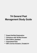 General Pest Management Study Guide &lpar;2026&ndash;2027&rpar; Questions and Verified Answers with Rationales &vert; Latest Pest Control Certification Exam Prep &vert; Grade A&plus;