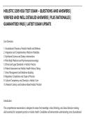 HOLISTIC 3209 KSU TEST EXAM &ndash; QUESTIONS AND ANSWERS &vert;&NewLine;VERIFIED AND WELL DETAILED ANSWERS &vert; PLUS RATIONALES &vert;&NewLine;GUARANTEED PASS &vert; LATEST EXAM UPDATE