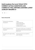 Intuit Academy Tax Level 1 EXAM WITH CORRECT ACTUAL QUESTIONS AND CORRECTLY WELL DEFINED ANSWERS LATEST ALREADY GRADED A&plus;