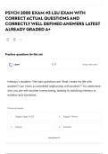 PSYCH 2000 EXAM &num;3 LSU EXAM WITH CORRECT ACTUAL QUESTIONS AND CORRECTLY WELL DEFINED ANSWERS LATEST ALREADY GRADED A&plus;