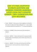 COSC 475 FINAL EXAM WITH ACCURATE QUESTIONS AND ANSWERS &lpar;VERIFIED ANSWERS&rpar; &vert; LATEST &lpar;2026&sol;2027&rpar; UPDATED VERSION &vert; 100&percnt; GUARANTEED PASS &lbrace;JUST RELEASED&rcub;