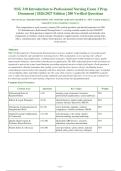NSG 310 Introduction to Professional Nursing Exam 3 Prep&NewLine;Document &vert; 2026&sol;2027 Edition &vert; 200 Verified Questions
