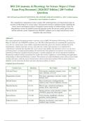 BIO 210 Anatomy & Physiology for Science Majors I Final&NewLine;Exam Prep Document &vert; 2026&sol;2027 Edition &vert; 200 Verified&NewLine;Questions
