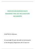 NR509 &ndash; Week 8 Advanced Health Assessment Final Test &ndash; Complete Questions and AnswersNR509 &ndash; Week 8 Advanced Health Assessment Final Test &ndash; Complete Questions and Answers