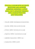 CVSA Part A EXAM WITH ACCURATE QUESTIONS AND ANSWERS &lpar;VERIFIED ANSWERS&rpar; &vert; LATEST &lpar;2026&sol;2027&rpar; UPDATED VERSION &vert; 100&percnt; GUARANTEED PASS &lbrace;JUST RELEASED&rcub;