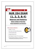 NUR 254 Exams 1&ndash;4 &lpar;Latest 2026&sol;2027 Update&rpar; Maternal and Pediatrics&comma; Questions and Answers &plus; Rationales &vert; Already Graded A&plus; &lpar;Galen College of Nursing&rpar;