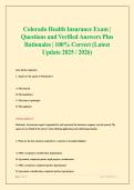 Colorado Health Insurance Exam &vert; Questions and Verified Answers Plus Rationales &vert; 100&percnt; Correct &lpar;Latest Update 2025 &sol; 2026&rpar;