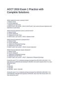 ACCT 2010 Exam 1 Practice with Complete Solutions